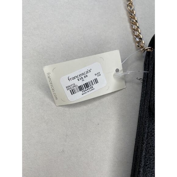 Francescas Clutch Black & Gold Removeable Straps NWT Henrietta Envelope Handbag - Picture 8 of 10